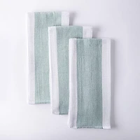 Harman Premium Quality 'Blocks' Kitchen Towel - Set of 3 (Light Green)