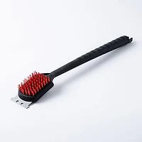 Better BBQ Grill Nylon Brush with Scraper 19" (Black/Red)