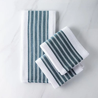 Harman Premium Quality 'Vertical' Kitchen Towel - S/3 (Blue)
