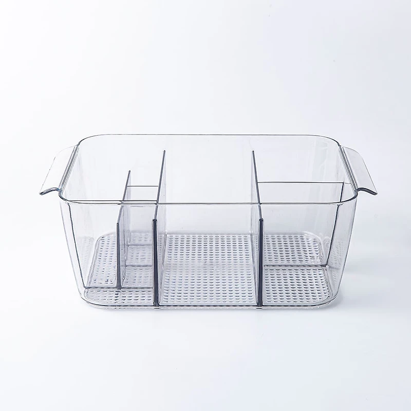 iDesign Clarity Divided Cosmetic Bin with Handles