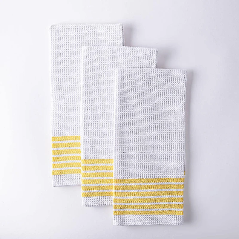 Harman Premium Quality 'Horizontal' Kitchen Towel - S/3 (Yellow)