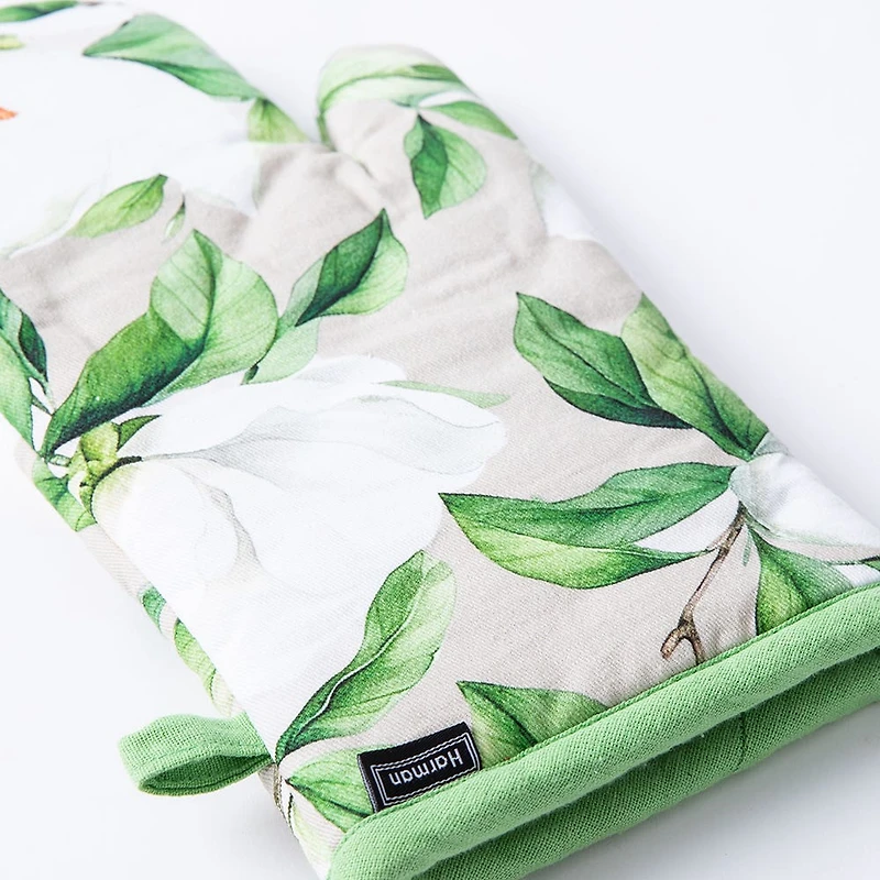 Harman Gourmet 'White Blossom' Cotton Oven Mitt - S/2 (White)