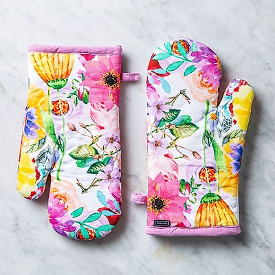 Harman Gourmet 'Mixed Floral' Cotton Oven Mitt - S/2