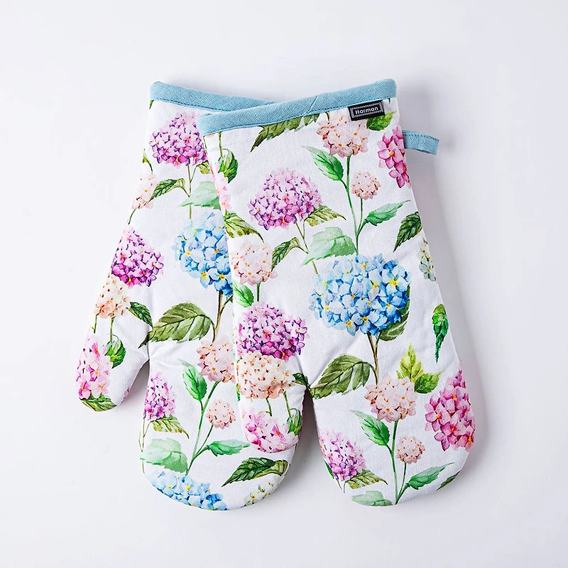 Harman Gourmet 'Hydrangea' Cotton Oven Mitt - S/2