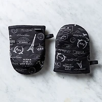 Harman Gourmet 'Paris Passport' Cotton Mini Oven Mitt Set/2 (Black)