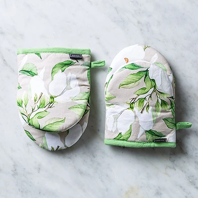 Harman Gourmet 'White Blossom' Cotton Mini Oven Mitt Set/2 (White)