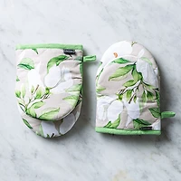 Harman Gourmet 'White Blossom' Cotton Mini Oven Mitt Set/2 (White)