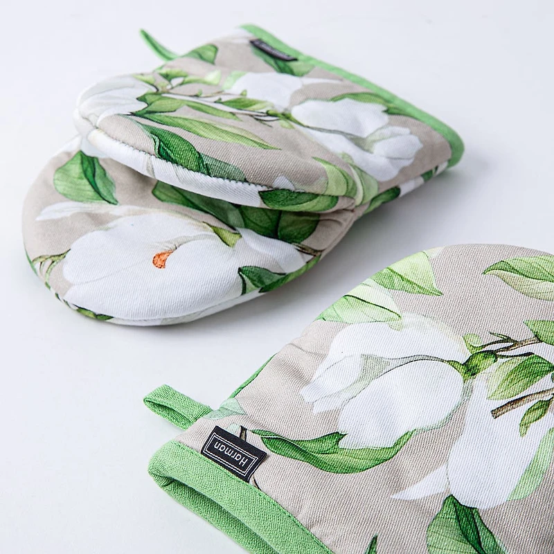 Harman Gourmet 'White Blossom' Cotton Mini Oven Mitt Set/2 (White)
