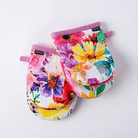 Harman Gourmet 'Mixed Floral' Cotton Mini Oven Mitt Set/2