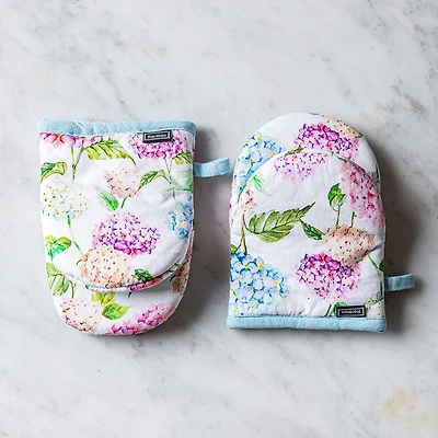 Harman Gourmet 'Hydrangea' Cotton Mini Oven Mitt Set/2