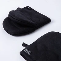 Harman Gourmet 'Solid' Cotton Mini Oven Mitt Set/2 (Black)