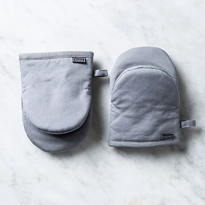 Harman Gourmet 'Solid' Cotton Mini Oven Mitt Set/2 (Grey)