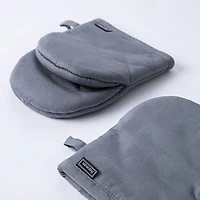 Harman Gourmet 'Solid' Cotton Mini Oven Mitt Set/2 (Grey)