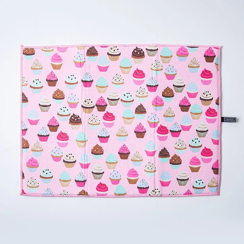Harman Printed 'Cupcake' Microfibre Dish Drying Mat 15x20"