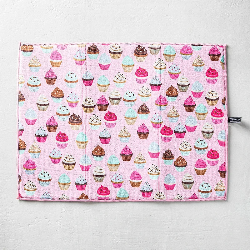 Harman Printed 'Cupcake' Microfibre Dish Drying Mat 15x20"