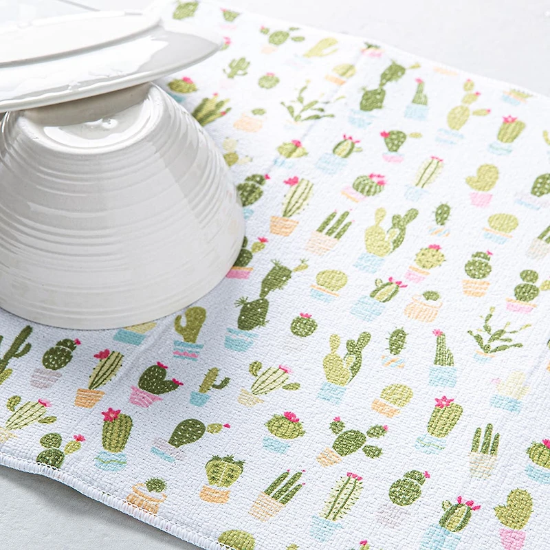 Harman Printed 'Cactus Club' Microfibre Dish Drying Mat 15x20"