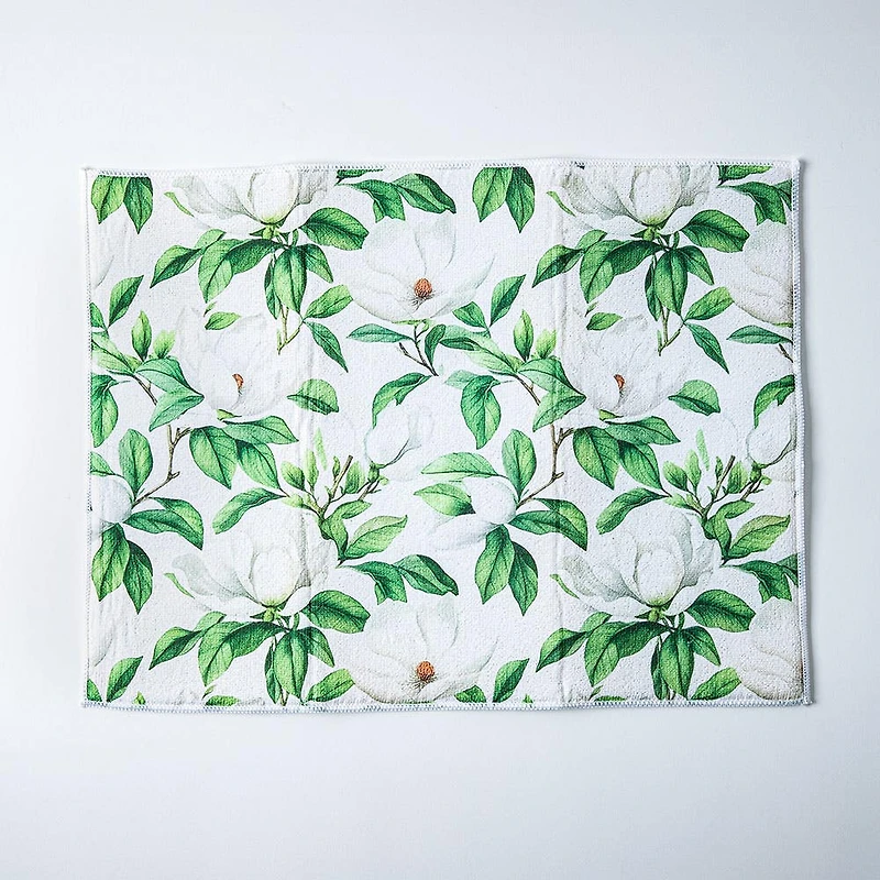 Harman Printed 'White Blossom' Microfibre Dish Drying Mat 15x20"