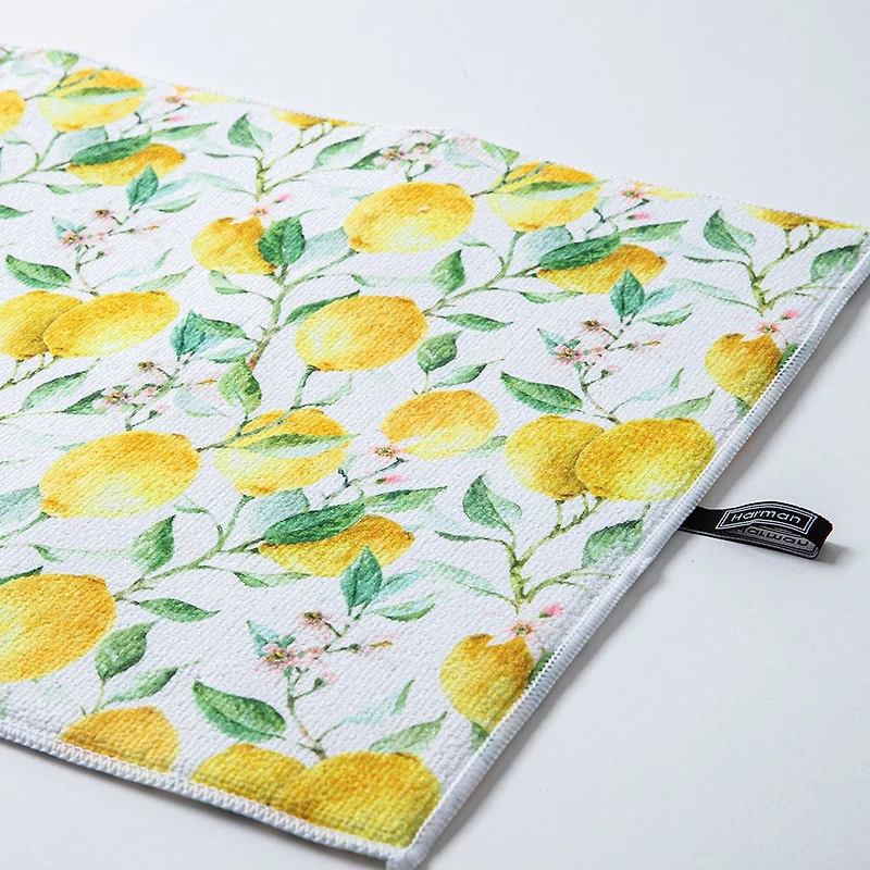 Harman Printed 'Fresh Lemon' Microfibre Dish Drying Mat 15x20"