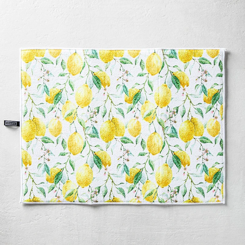 Harman Printed 'Fresh Lemon' Microfibre Dish Drying Mat 15x20"