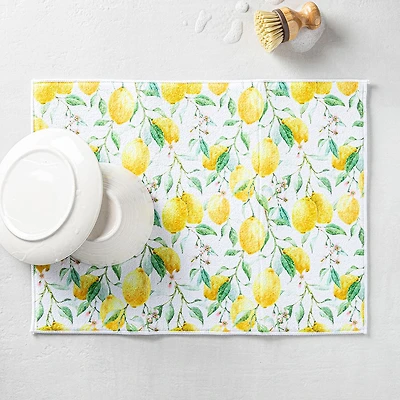 Harman Printed 'Fresh Lemon' Microfibre Dish Drying Mat 15x20"