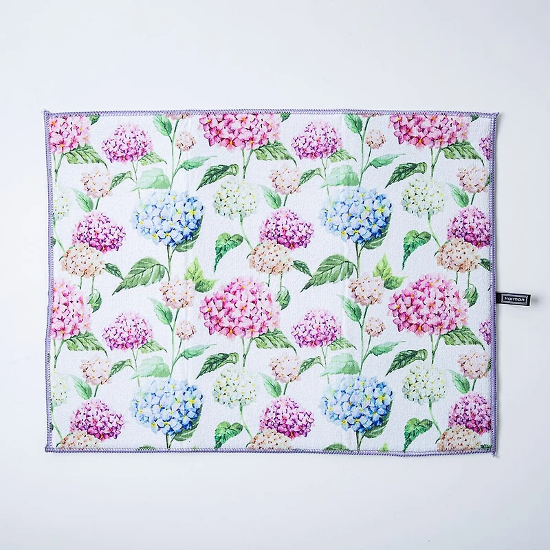 Harman Printed 'Hydrangea' Microfibre Dish Drying Mat 15x20"