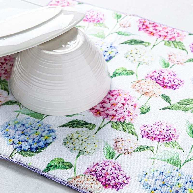 Harman Printed 'Hydrangea' Microfibre Dish Drying Mat 15x20"