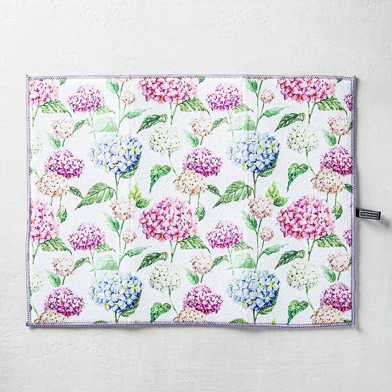 Harman Printed 'Hydrangea' Microfibre Dish Drying Mat 15x20"