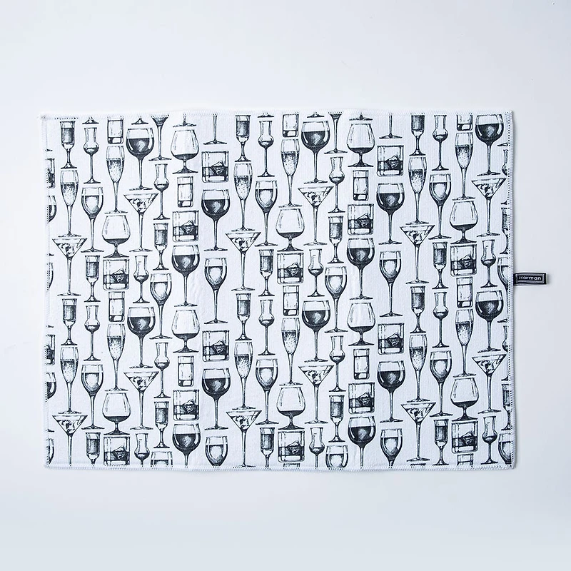 Harman Printed 'Cocktail Hour' Microfibre Dish Drying Mat 15x20"