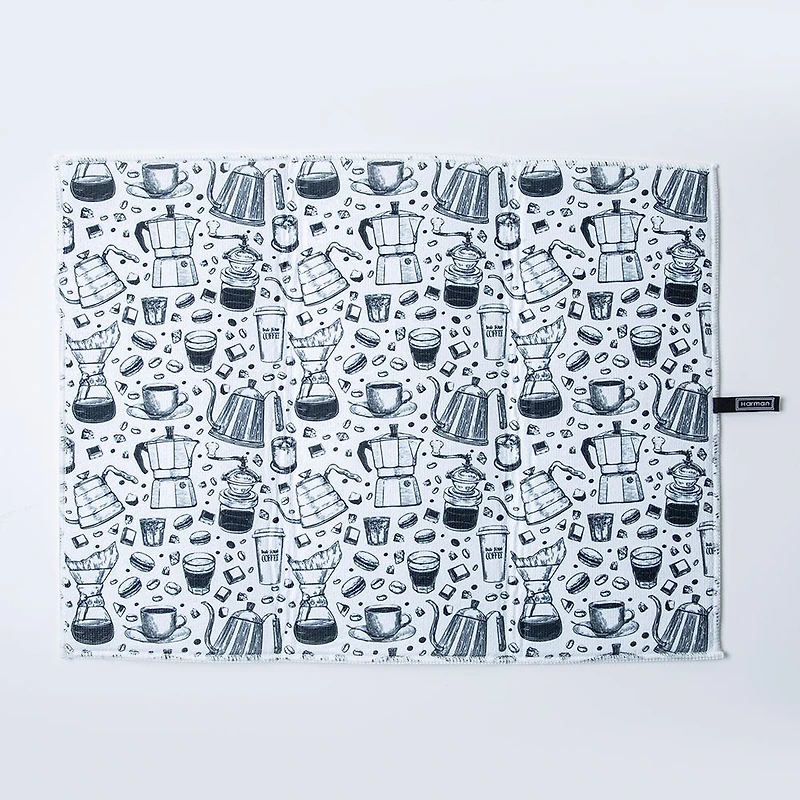 Harman Printed 'Freshly Brewed' Microfibre Dish Drying Mat 15x20"