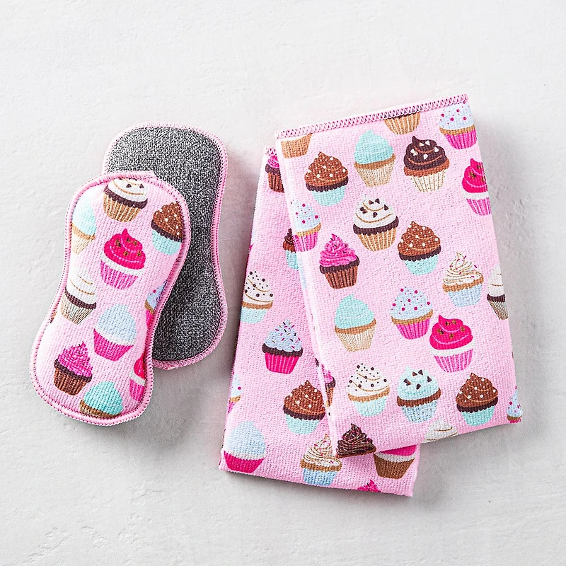 Harman Microfiber 'Cupcake' Sponge & Cloth Cleaning Set/4
