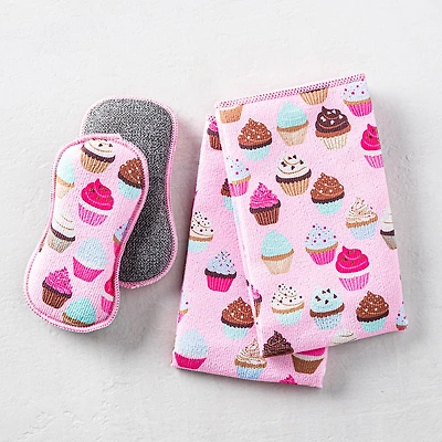 Harman Microfiber 'Cupcake' Sponge & Cloth Cleaning Set/4