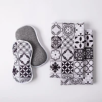 Harman Microfiber 'Spanish Tile' Sponge & Cloth Cleaning Set/4