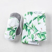 Harman Microfiber 'White Blossom' Sponge & Cloth Combo Set/4