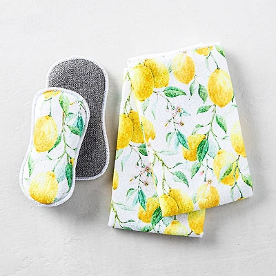 Harman Microfiber 'Fresh Lemon' Sponge & Cloth Cleaning Set/4