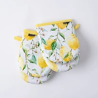 Harman Gourmet 'Fresh Lemon' Cotton Mini Oven Mitt Set/2 (Yellow)