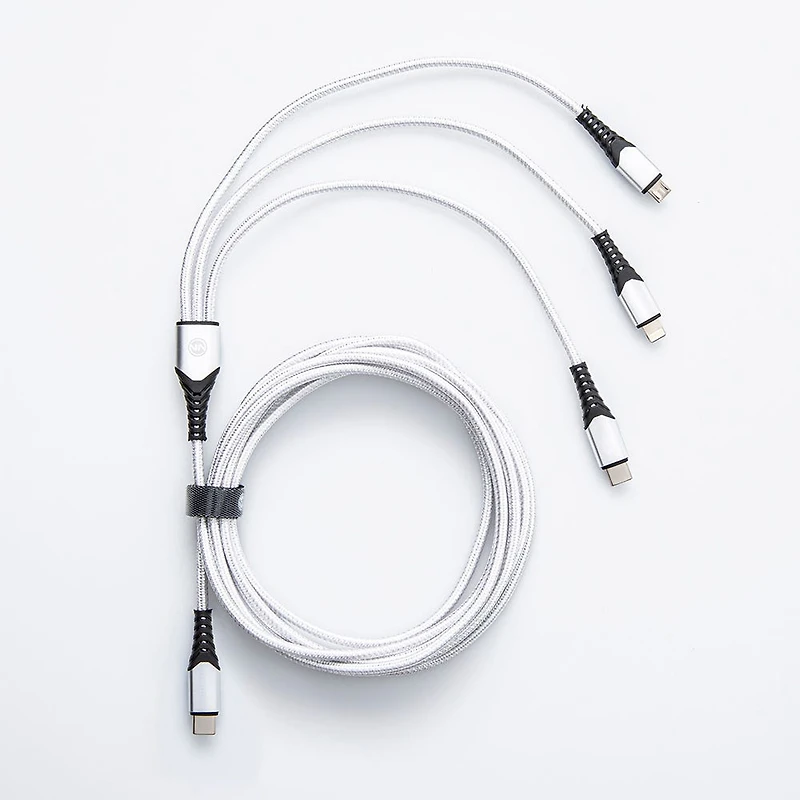 Connect Heavy Duty 'Usb-C To 3-In-1' Charge & Sync Cable (Asstd.)