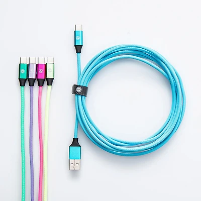 Connect Heavy Duty High-Speed 'Type-C' Charge & Sync Cable (Rainbow)