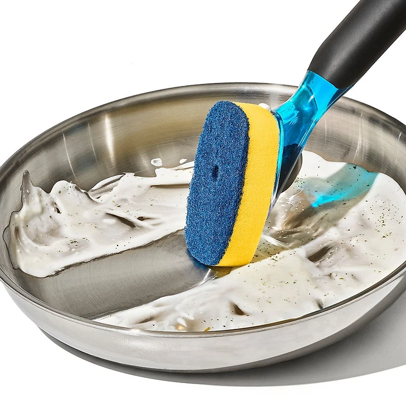 OXO Good Grips Sink Soap Dispensing Dish Scrub (Black/Blue/Yellow)