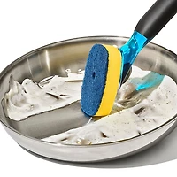 OXO Good Grips Sink Soap Dispensing Dish Scrub (Black/Blue/Yellow)
