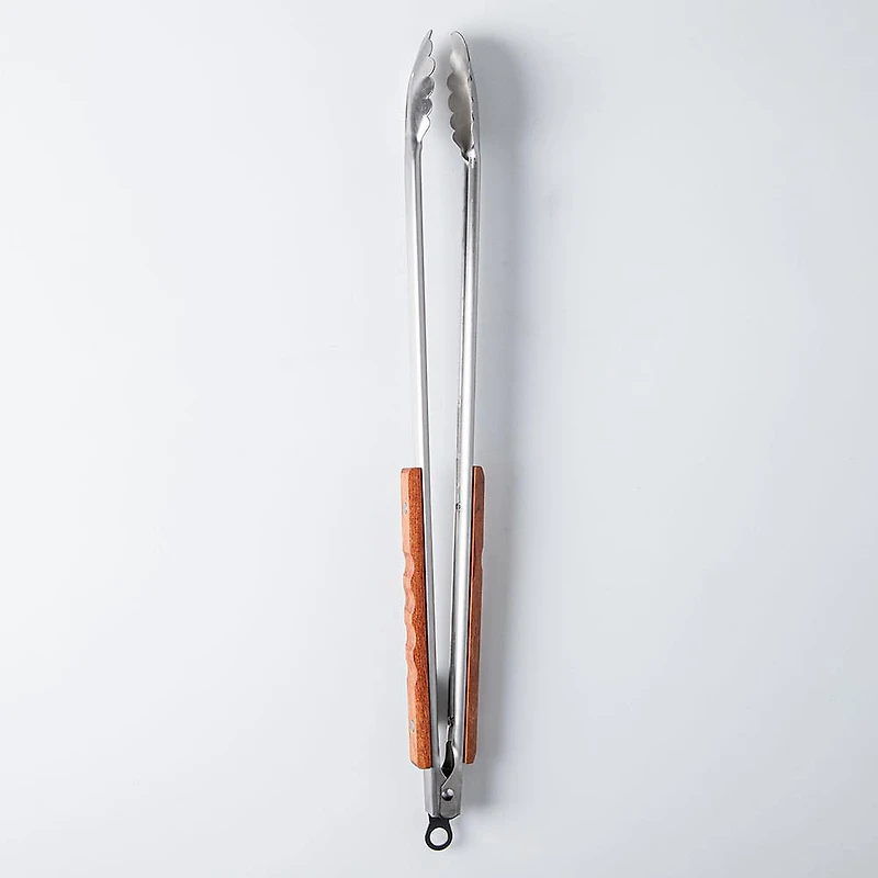 Outset BBQ Rosewood Handle Tongs (Stainless Steel)