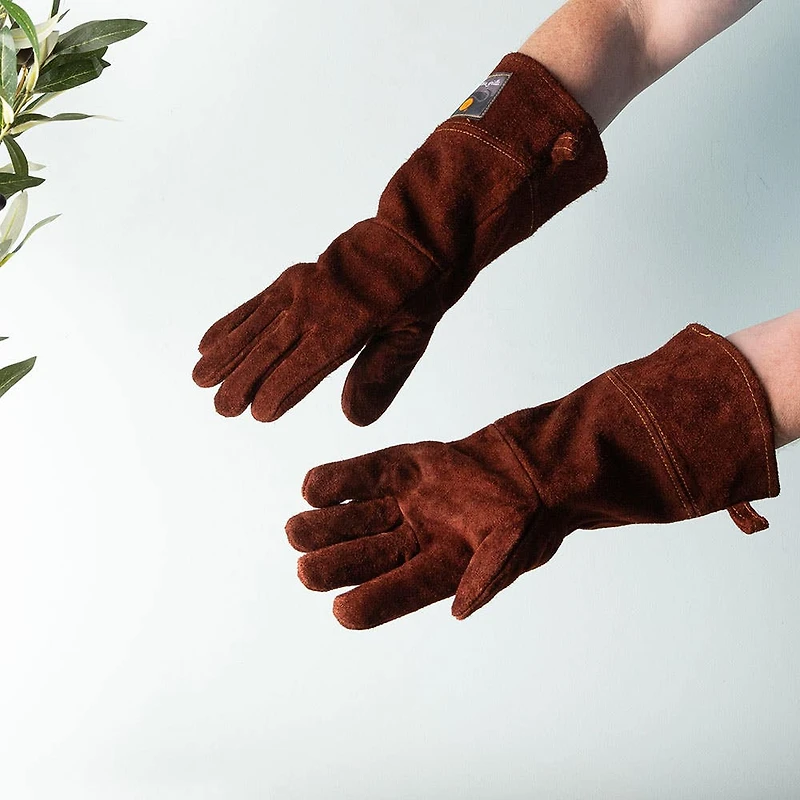 Outset BBQ Leather Grill Glove - Set of 2 (Brown)