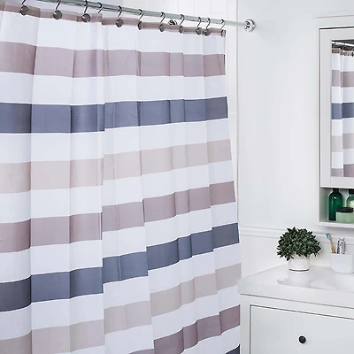 Moda At Home Polyester 'Cabana' Shower Curtain (White/Grey/Taupe)