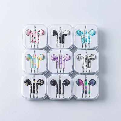 Connect Premium 'Patterned' Earbuds with Storage Case (Asstd.)