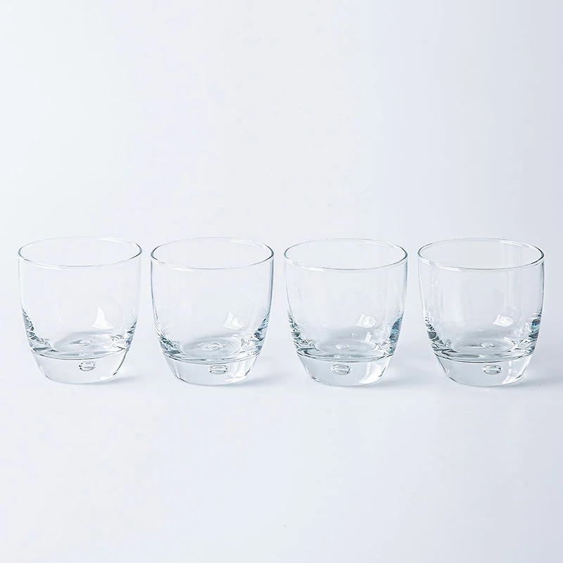 Home Essentials Red Series Glass Round DOF - Set of 4