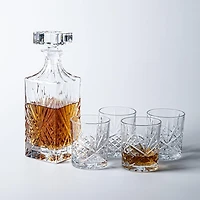 Godinger Dublin Crystal-Cut Whiskey Decanter Combo - Set of 5