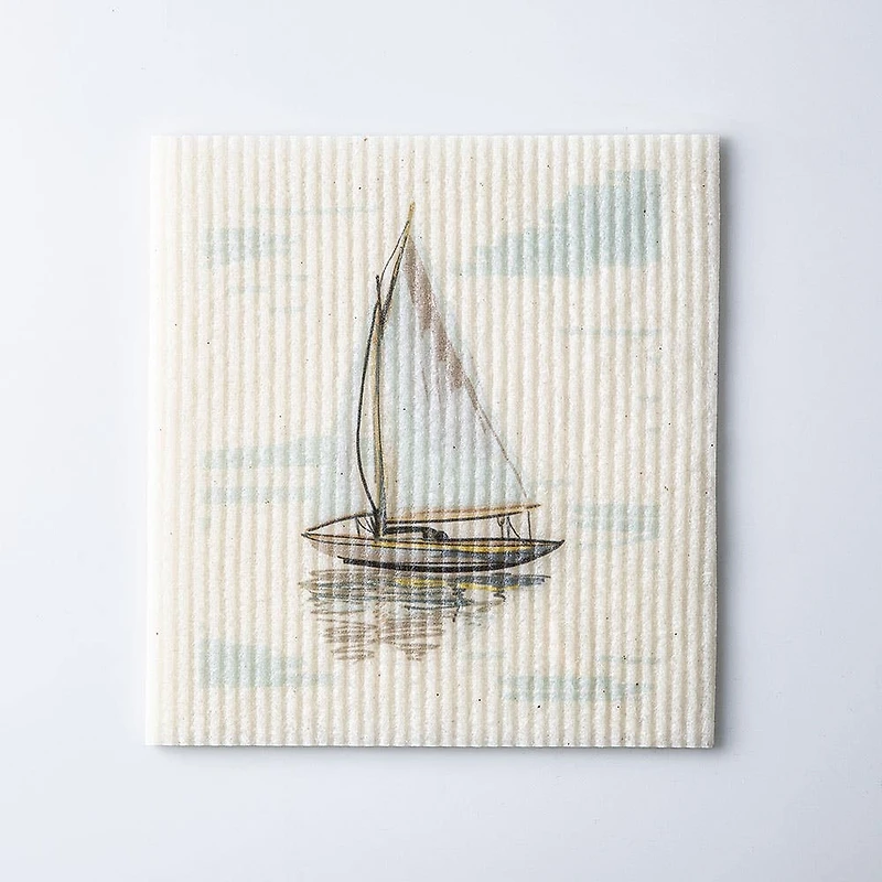 Harman Eco Friendly 'Sailboat' Reusable Sponge Cloth (Blue)