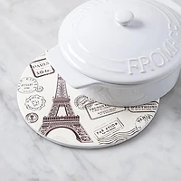 KSP Ceramica 'Paris' Printed Ceramic Trivet 20cm (Natural/Black)
