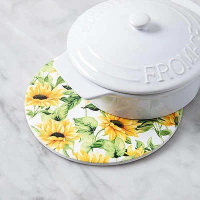 KSP Ceramica 'Sunflowers' Printed Ceramic Trivet 20cm