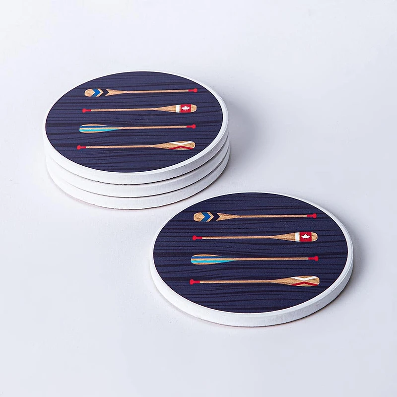 KSP Ceramica 'Paddle' Printed Ceramic Coaster - Set/4