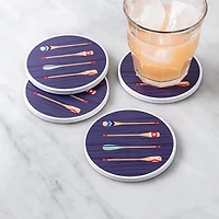 KSP Ceramica 'Paddle' Printed Ceramic Coaster - Set/4